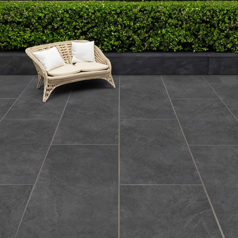Image of Snowden Anthracite Outdoor Porcelain tile 60x120cm-20mm Porcelain tile-Monumental Tiles-tile.co.uk