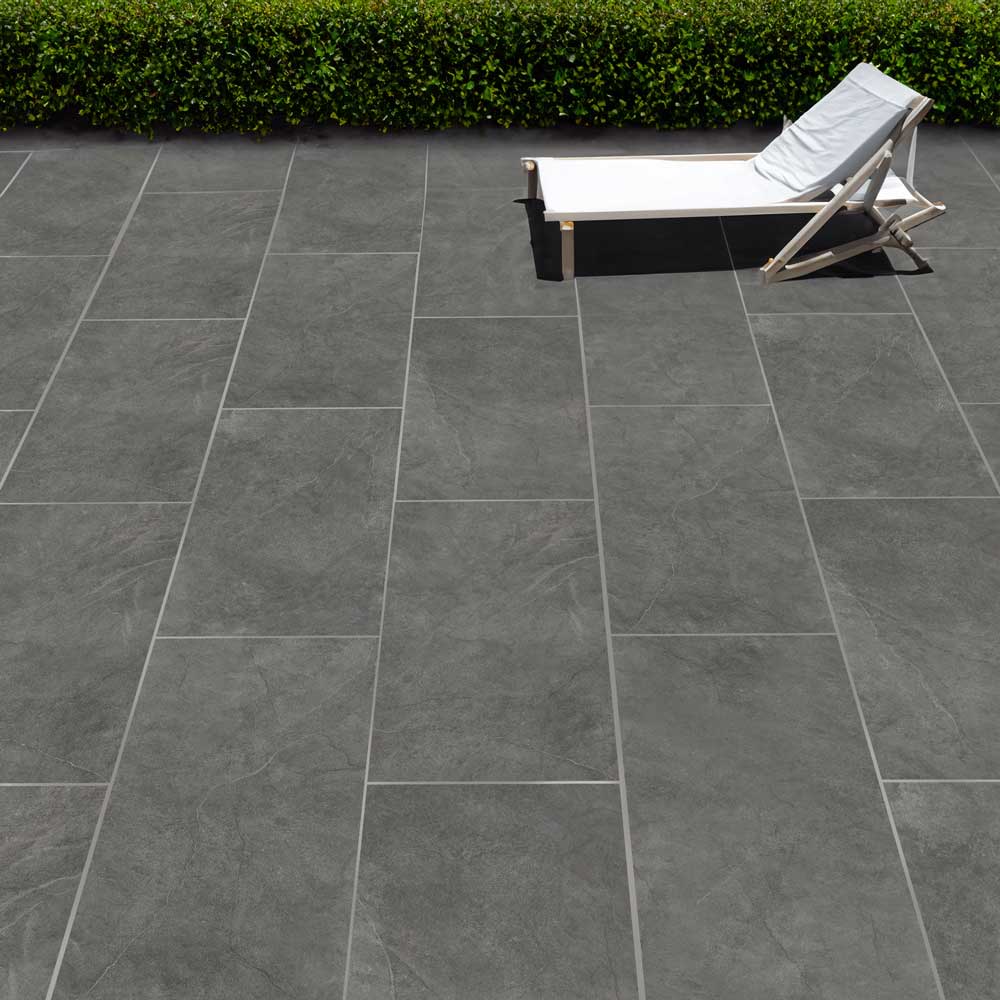 Image of Snowden Charcoal Outdoor Porcelain tile 60x120cm-20mm Porcelain tile-Monumental Tiles-tile.co.uk