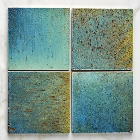 Image of Pottery Porcelain Ocean Blue Square Gloss 10 x 10 x 1.0cm-Ca Pietra-Tile.co.uk