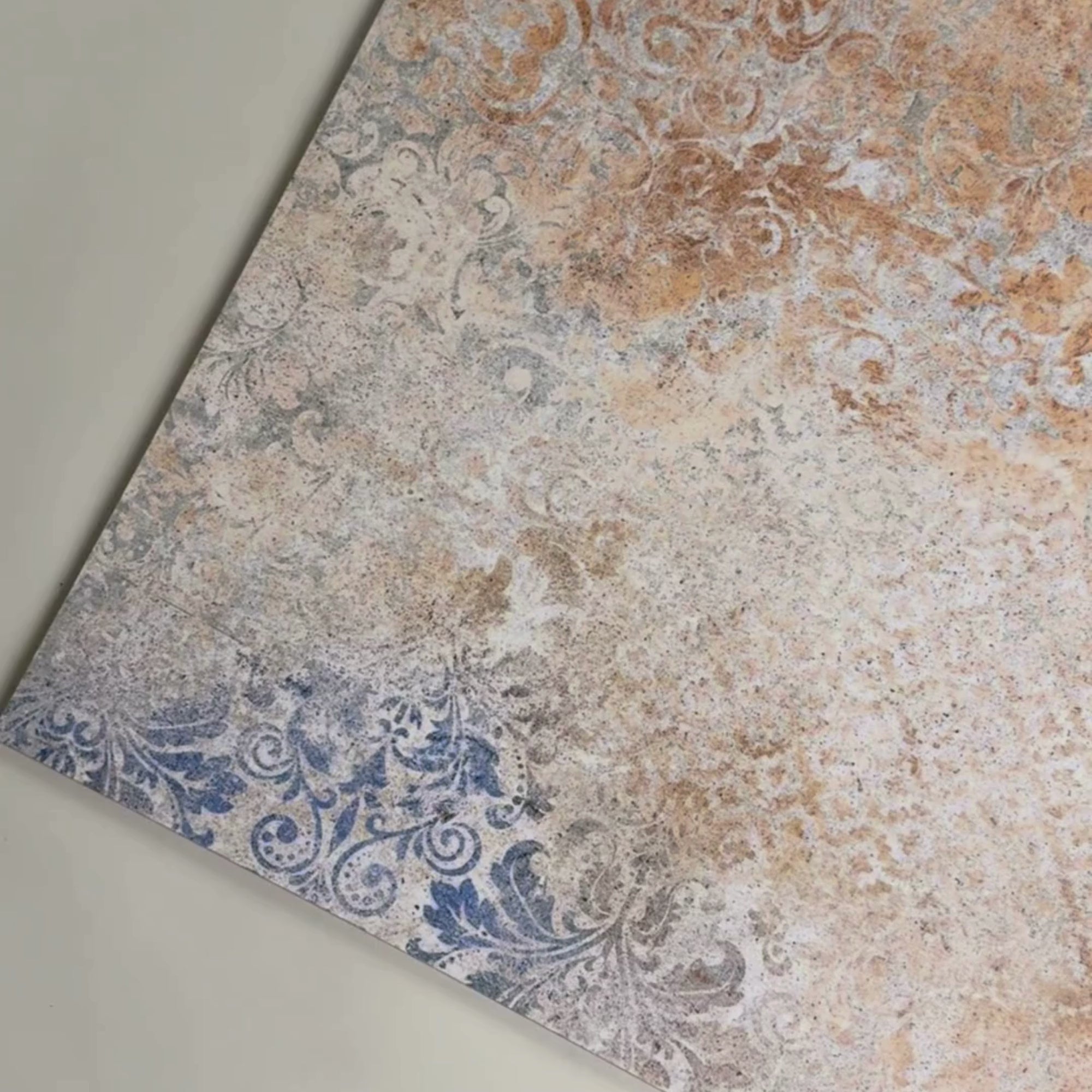 Image of Aged Blue pattern tile 60x60cm