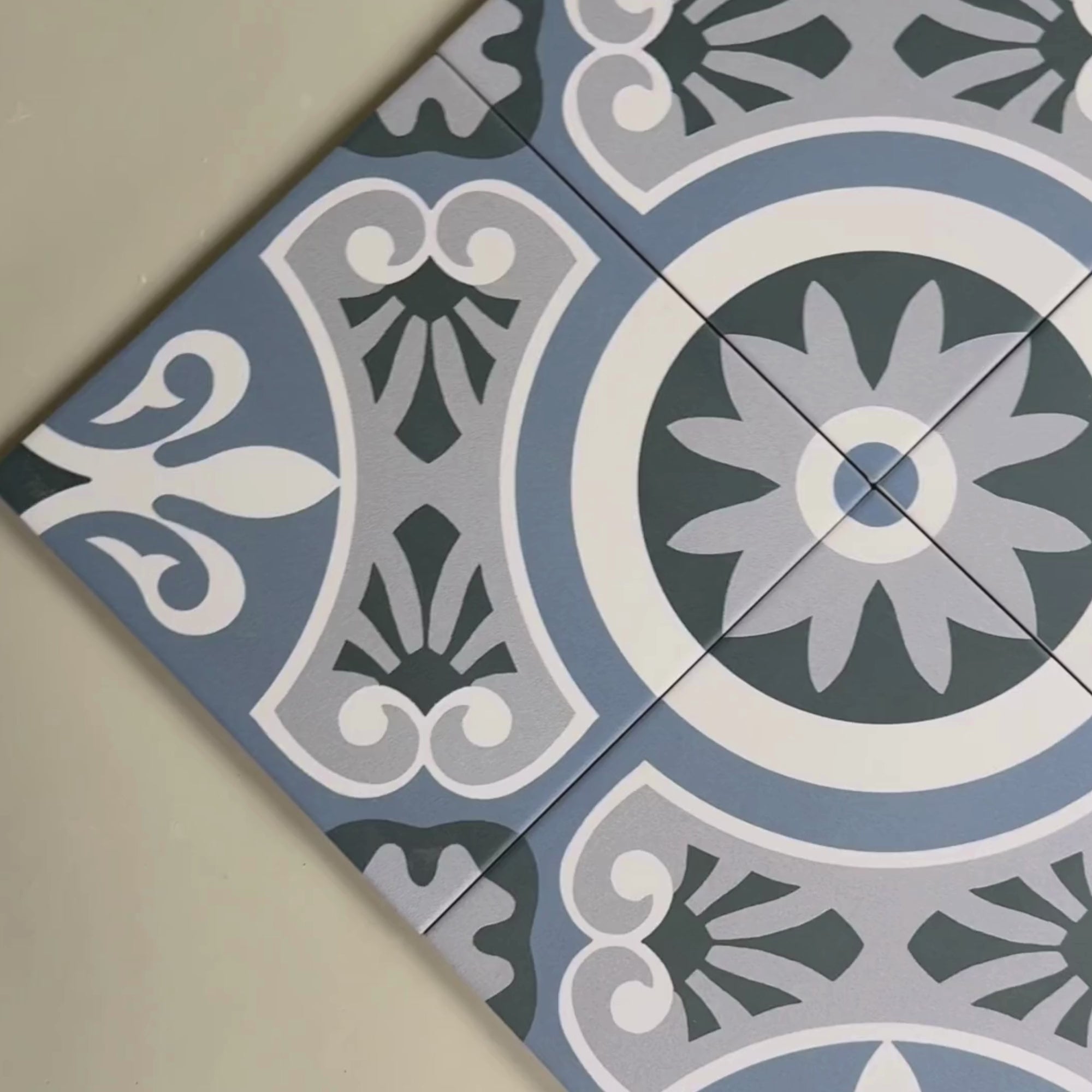 Image of Heritage Azul Pattern tile 22.5x22.5cm