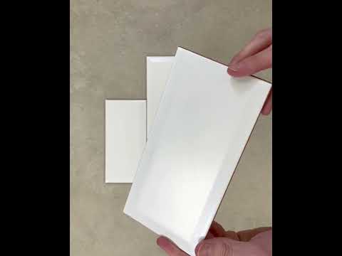 Image of Metro Matt White Bevelled Brick tile 10x20cm