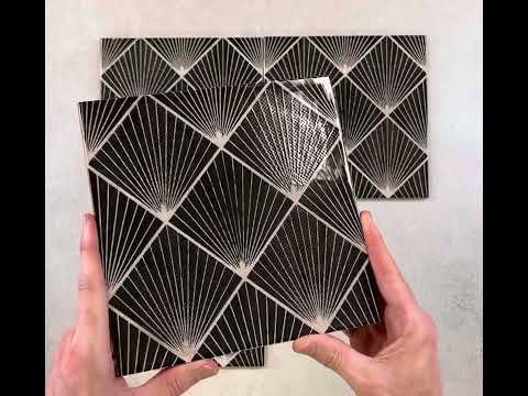 Art Deco Black wall tiles 20x20cm YouTube video