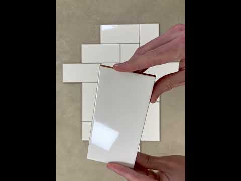 Image of Mini Flat Gloss White Brick Tile 7.5x15cm