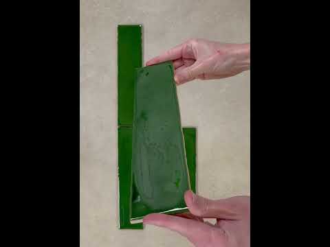 Image of Cottage green gloss tile 7.5x30cm