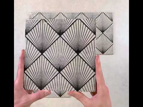 Art Deco White Wall Tiles 20x20cm youtube video