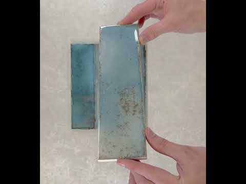Image of Zellige Blue Brick Tiles 6.9x24cm YouTube video