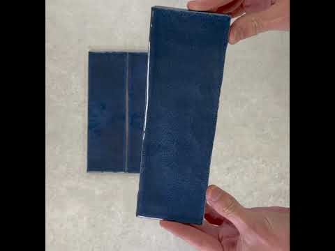 Image of Orchard Navy Blue Brick Tiles 7.5x23cm YouTube video