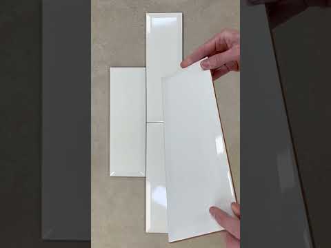Image of Long Metro White Gloss Bevelled Brick tile youtube video