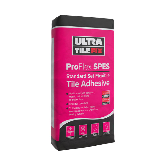 Ultra Tile Fix 20kg ProFlex SPES Standard Set Flexible S1 Grey Tile Adhesive-Adhesive-Ultra Tile Fix-tile.co.uk