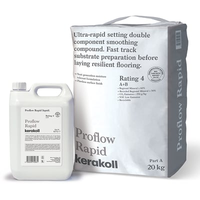 Image of Kerakoll ProFlow Rapid 20kg bag and 5L bottle Latex Leveller-Leveling compound-Kerakoll-Tile.co.uk