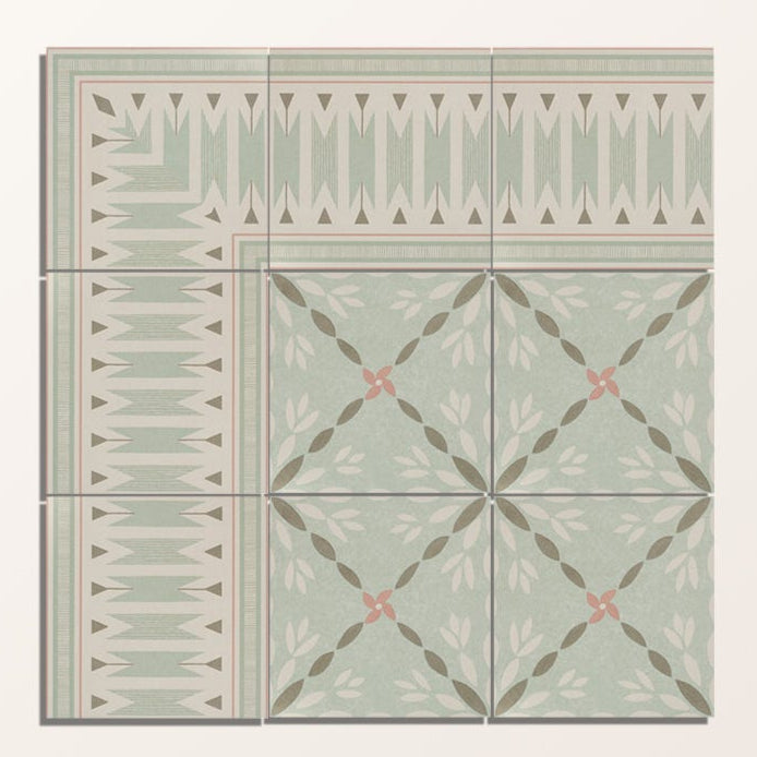 Image of Aventuras Ziggy Corner Olive Porcelain - 15 x 15cm-Ca Pietra-Tile.co.uk