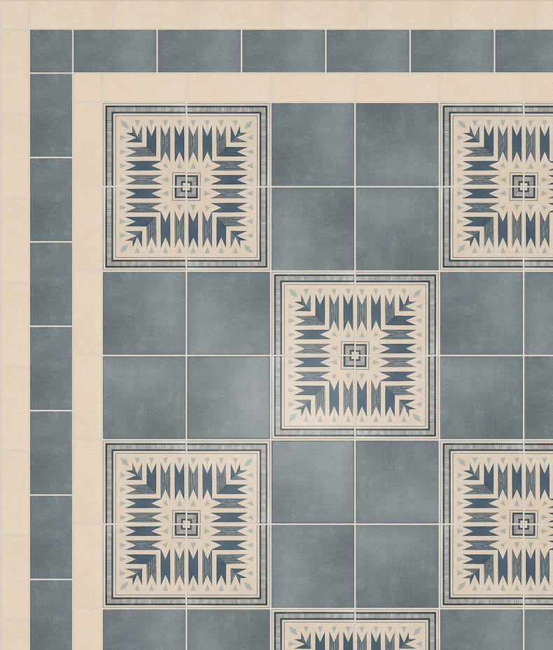Image of Aventuras Ziggy Corner Blue Porcelain - 15 x 15cm-Ca Pietra-Tile.co.uk