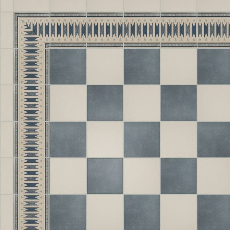Image of Aventuras Ziggy Border Blue Porcelain - 15 x 15cm-Ca Pietra-Tile.co.uk