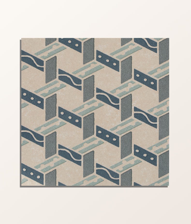 Image of Aventuras Malla Blue Porcelain - Full Tile Sample-sample-sample-Tile.co.uk
