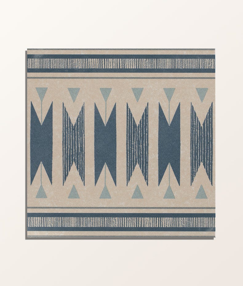 Image of Aventuras Ziggy Border Blue Porcelain - Free Cut Tile Sample-sample-sample-Tile.co.uk