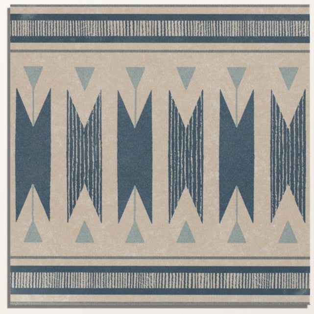 Image of Aventuras Ziggy Border Blue Porcelain - 15 x 15 x 0.8cm-Ca Pietra-Tile.co.uk