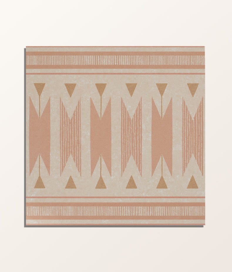Image of Aventuras Ziggy Border Terracotta Porcelain - Free Cut Tile Sample-sample-sample-Tile.co.uk