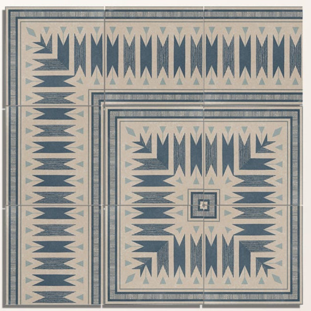 Image of Aventuras Ziggy Corner Blue Porcelain - 15 x 15cm-Ca Pietra-Tile.co.uk
