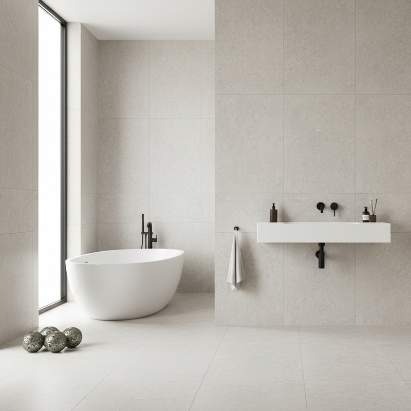 Image of Rimini Ash Large Format Bathroom