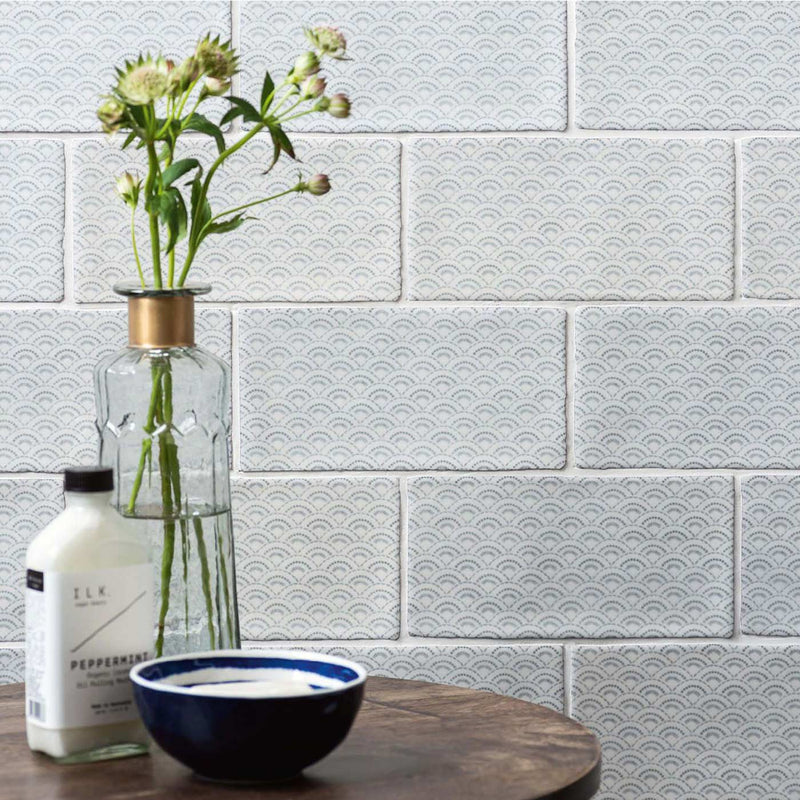 Image of Rosaline French Blue Brick wall tile 10x20cm-Ceramic wall tile-Original Style-Tile.co.uk