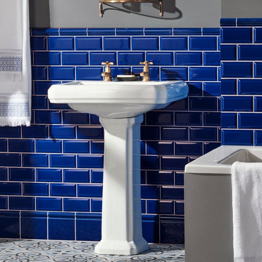 Image of Royal Blue Skirting Tile 15.2x15.2cm-Ceramic Tiles-Original Style-Tile.co.uk