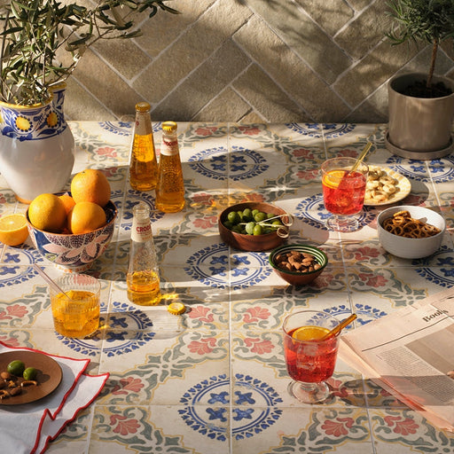 Sardinia Dragonetti Pattern tile 20x20cm-Pattern tile-Ca Pietra-Tile.co.uk