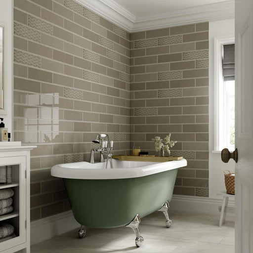 Sample Pebble gloss DECOR wall tile 10x30cm-sample-sample-tile.co.uk