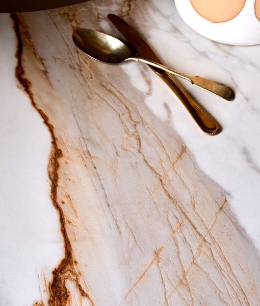 Image of Sculpture Porcelain Calacatta Maximus Brushed 100 x 100 x 0.8cm-Ca Pietra-Tile.co.uk