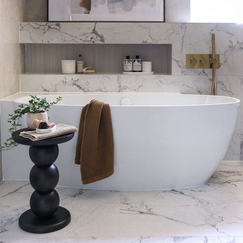 Image of Sculpture Porcelain Carrara Brushed 100 x 100 x 0.8cm-Wall and Floor tile-Ca Pietra-Tile.co.uk