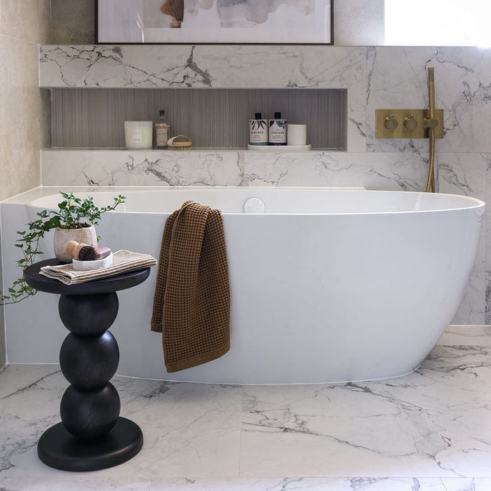 Sculpture Porcelain Carrara Brushed 100 x 100 x 0.8cm-Wall and Floor tile-Ca Pietra-Tile.co.uk