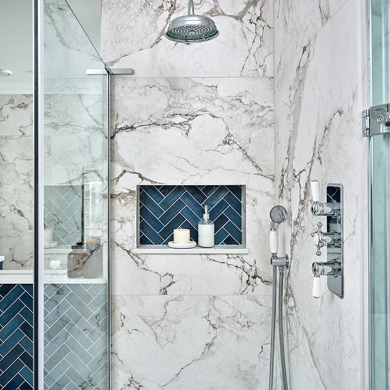 Image of Sculpture Porcelain Carrara Brushed 100 x 100 x 0.8cm-Wall and Floor tile-Ca Pietra-Tile.co.uk