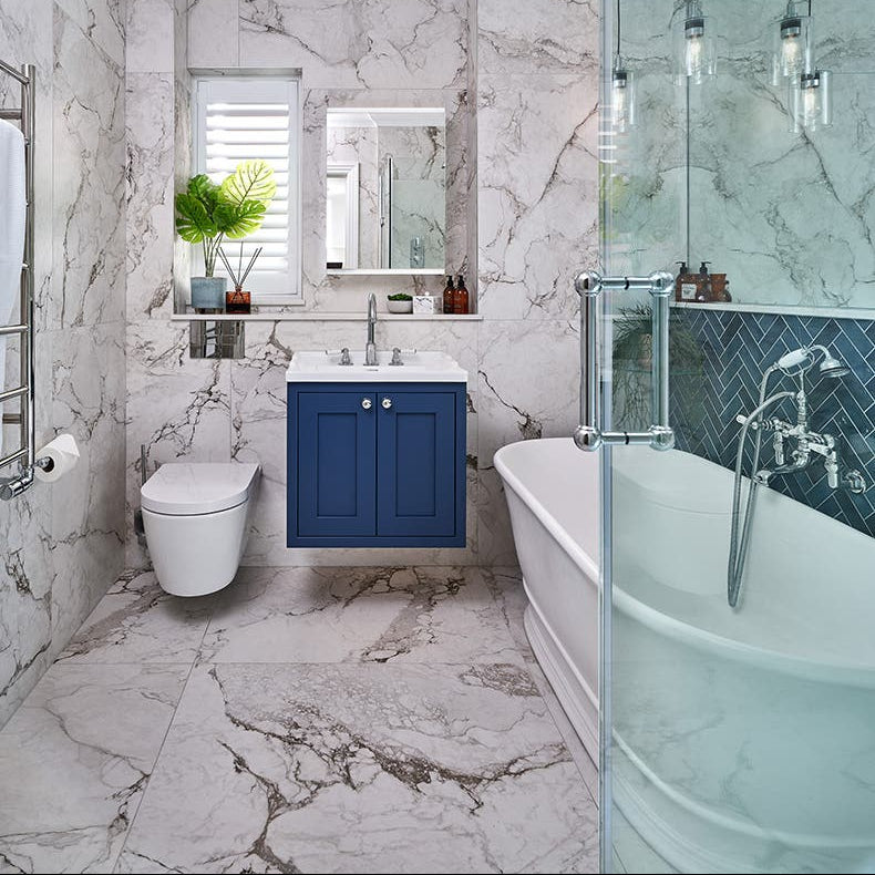 Image of Sculpture Porcelain Carrara Brushed 100 x 100 x 0.8cm-Wall and Floor tile-Ca Pietra-Tile.co.uk