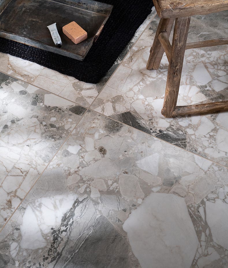 Image of Sculpture Porcelain Ceppo Brushed Tile 100 x 100cm-Wall and Floor tile-Ca Pietra-Tile.co.uk
