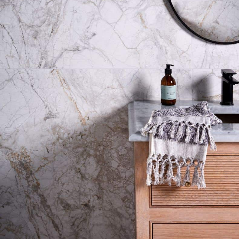 Image of Sculpture Porcelain Invisible Blue Brushed 100 x 100 x 0.8cm-Wall and Floor tile-Ca Pietra-Tile.co.uk