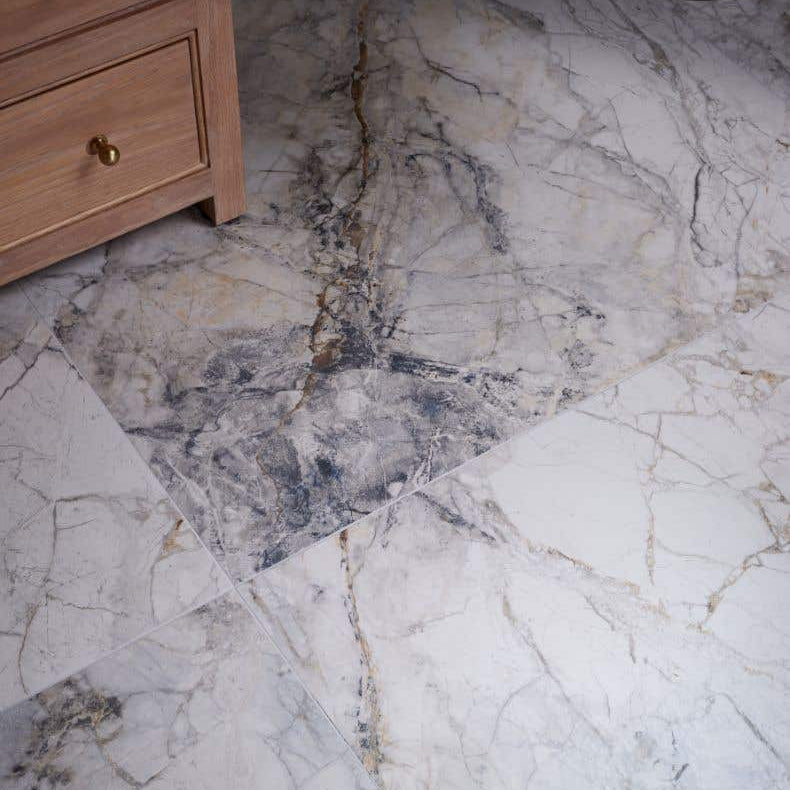 Image of Sculpture Porcelain Invisible Blue Brushed 100 x 100 x 0.8cm-Wall and Floor tile-Ca Pietra-Tile.co.uk