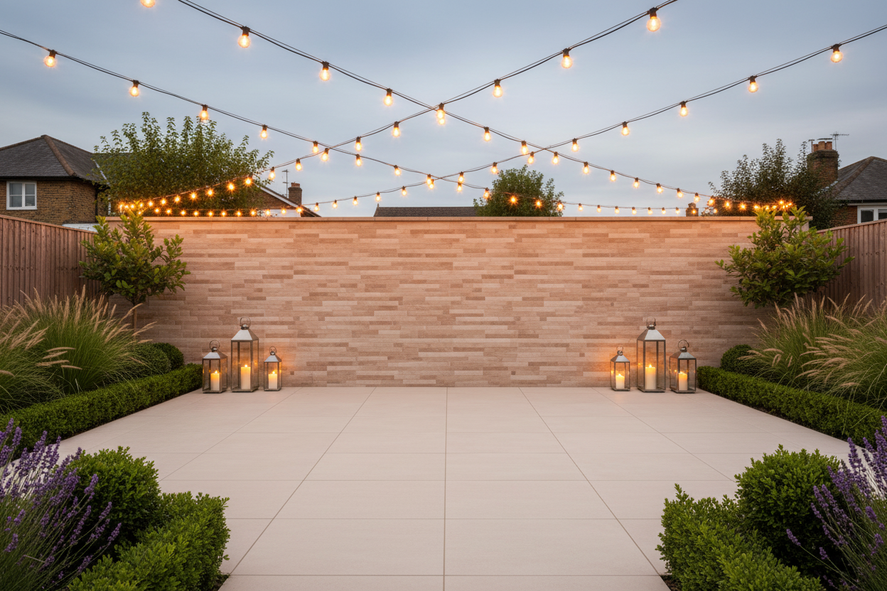 Image of Split Rock Beige Evening Garden Scene