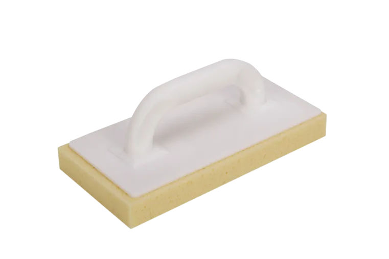 Image of White plastic float with a sponge base on a white background