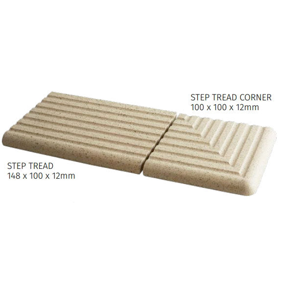Image of Step Tread Corner Vitrified tile by Dorset Woolliscroft-Vitrified ceramic-Original Style-Tile.co.uk