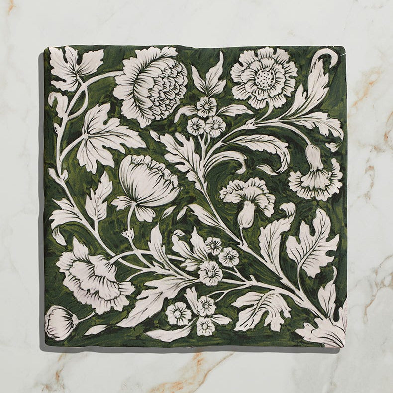 Image of STUDIO Assisi Green Ceramic - 13 x 13 x 1.0cm-Ca Pietra-Tile.co.uk