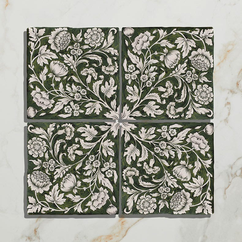 Image of STUDIO Assisi Green Ceramic - 13 x 13cm-Ceramic Wall tile-Ca Pietra-Tile.co.uk