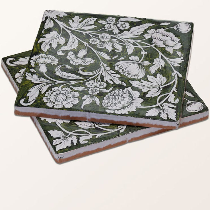Image of STUDIO Assisi Green Ceramic - 13 x 13cm-Ceramic Wall tile-Ca Pietra-Tile.co.uk