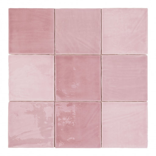 Tabarca Rosa Gloss wall tile 15x15cm-Ceramic wall tile-Dune Ceramica-tile.co.uk