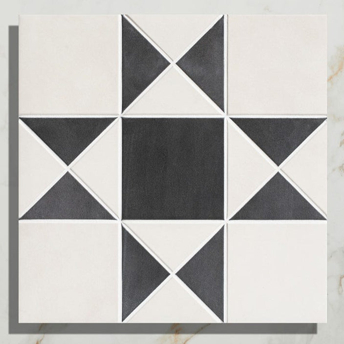 Image of Victorian Styleâ„¢ Porcelain Finchley Pattern Cotton White - 28 x 28 x 0.85cm-Ca Pietra-Tile.co.uk