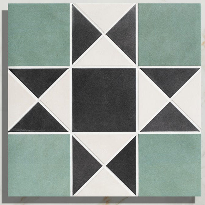 Image of Victorian Styleâ„¢ Porcelain Finchley Pattern Forest Green - 28 x 28 x 0.85cm-Ca Pietra-Tile.co.uk