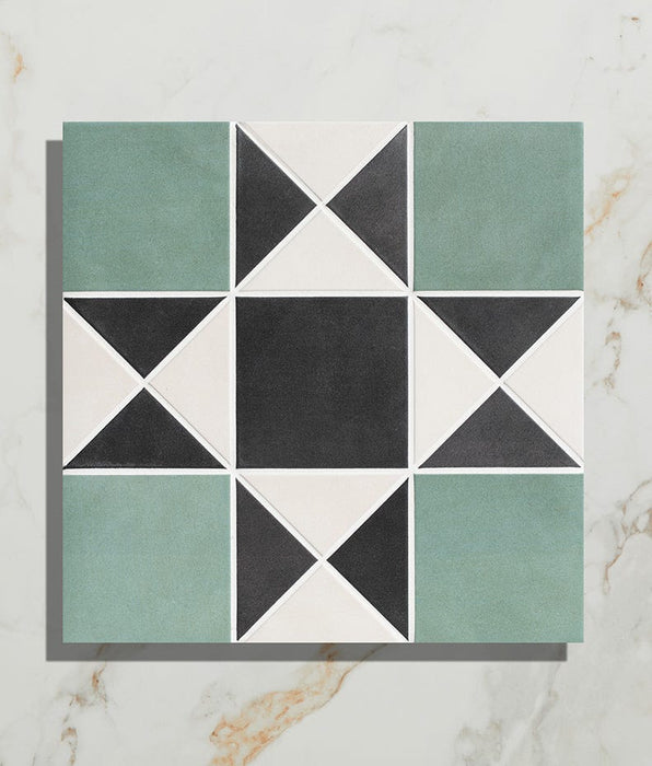 Victorian Style™ Porcelain Finchley Pattern Forest Green - Free Swatch Sample - Delivered separately by Ca Pietra-sample-sample-Tile.co.uk