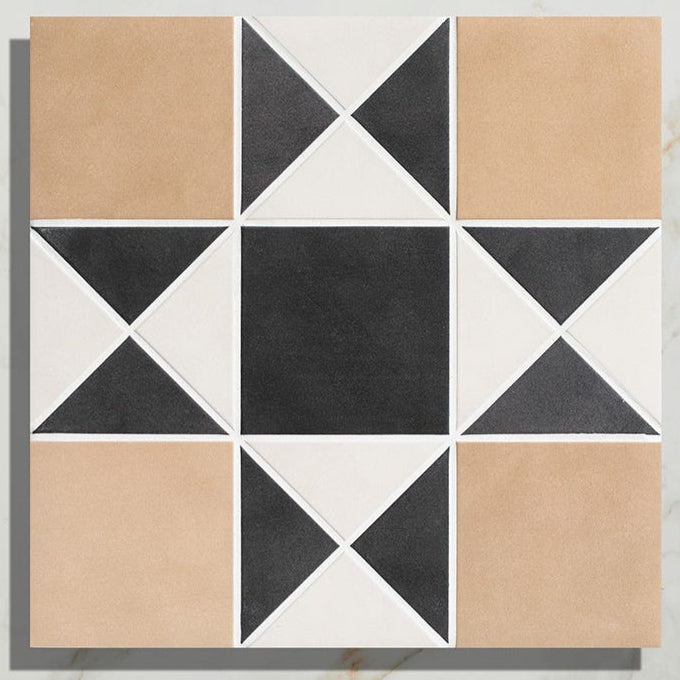Image of Victorian Styleâ„¢ Porcelain Finchley Pattern Sandstone - 28 x 28 x 0.85cm-Ca Pietra-Tile.co.uk