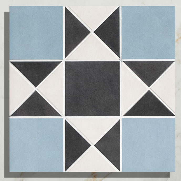 Image of Victorian Styleâ„¢ Porcelain Finchley Pattern Sky Blue - 28 x 28 x 0.85cm-Ca Pietra-Tile.co.uk