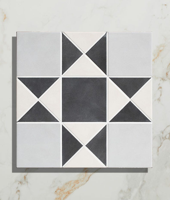 Victorian Style™ Porcelain Finchley Pattern Soft Grey - Full Tile Sample - Delivered separately by Ca Pietra-sample-sample-Tile.co.uk