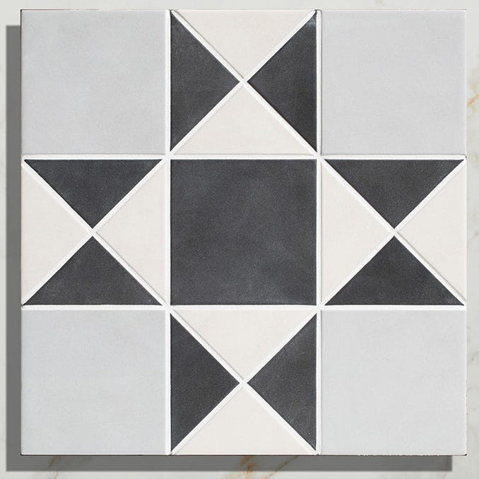 Image of Victorian Styleâ„¢ Porcelain Finchley Pattern Soft Grey - 28 x 28 x 0.85cm-Ca Pietra-Tile.co.uk